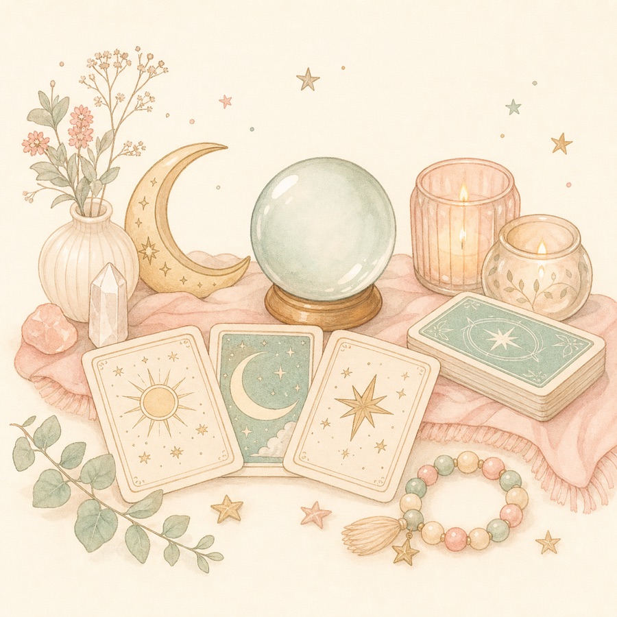 占い・鑑定をされている方を連想させるイラスト